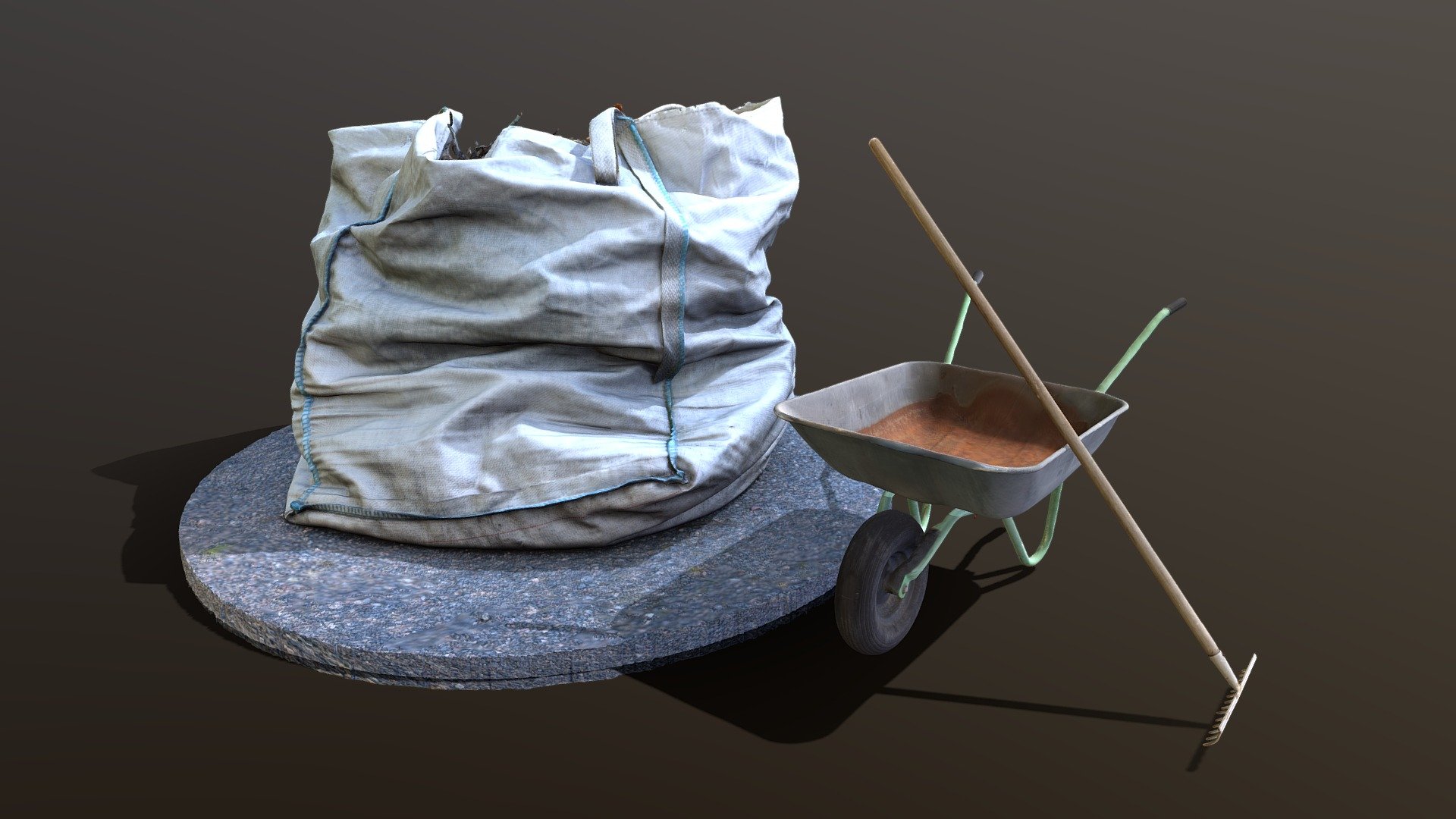 Includes three models:




a bag of garden waste

a rake

a wheelbarrow

All models include 8k diffuse maps, 4k normals and AO - Garden waste pack - Buy Royalty Free 3D model by Lassi Kaukonen (@thesidekick) 3d model