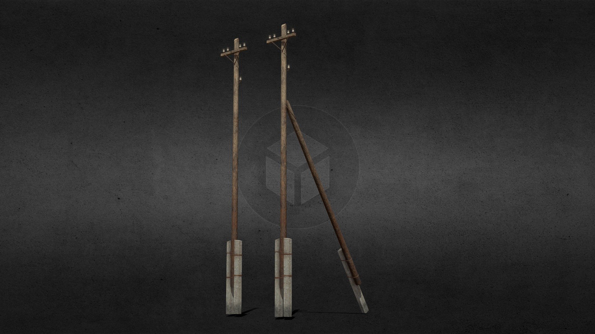 wooden electric pole - Download Free 3D model by gav (@gav11) 3d model
