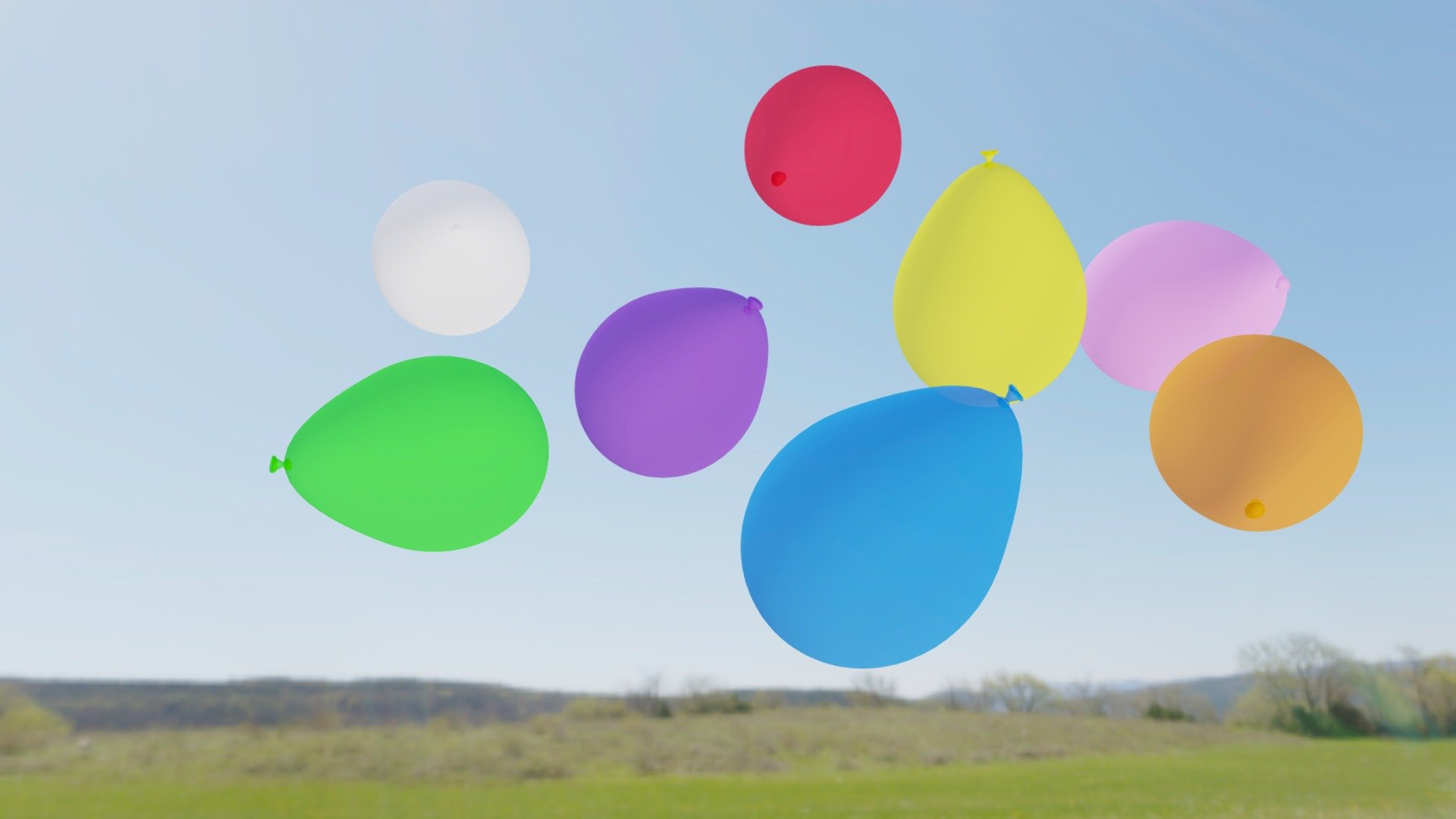 color balloons - Color Balloon, fun party, translucent, balloons - Download Free 3D model by SENSIET (@asensio) 3d model