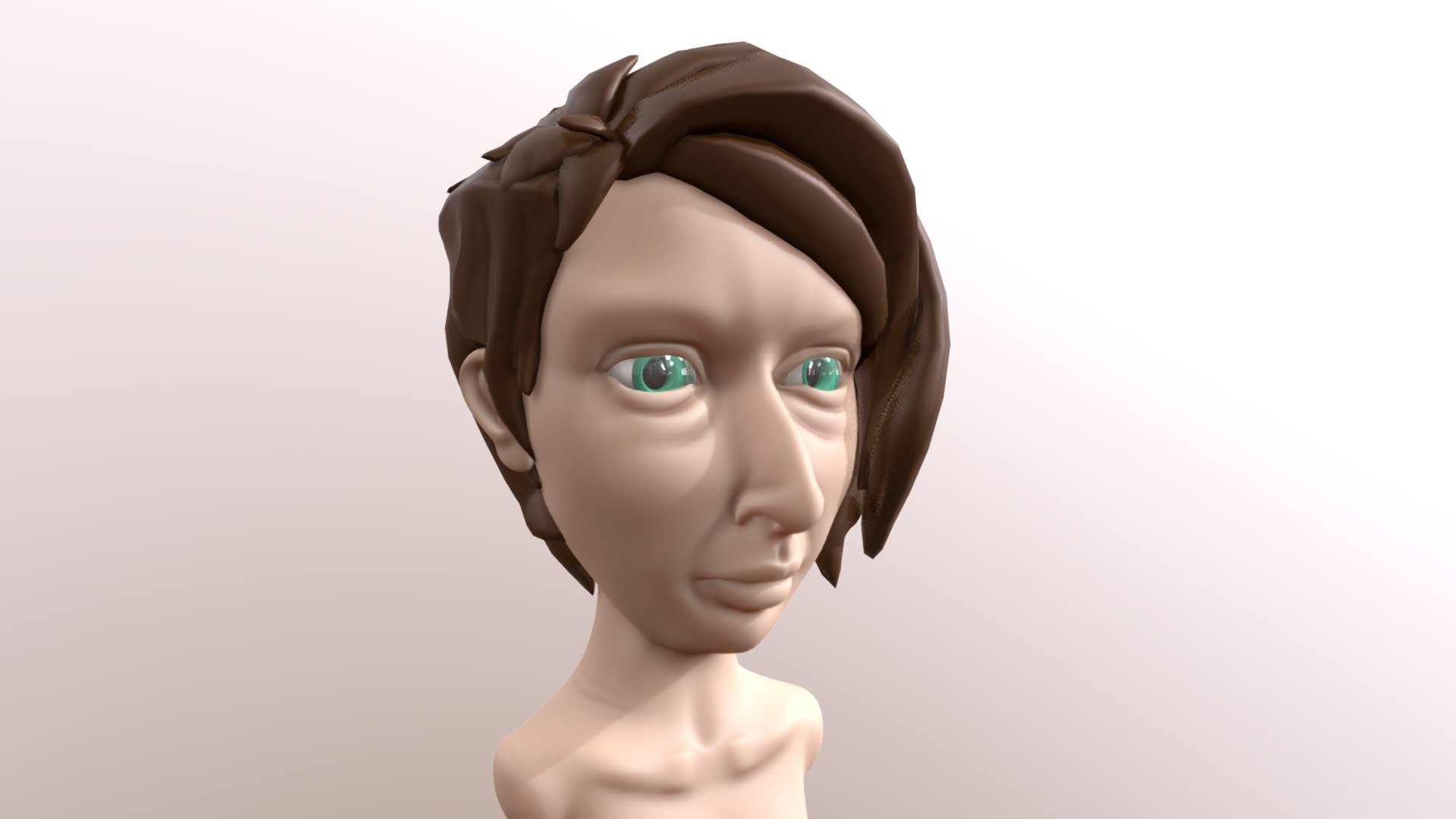 Hair style inspired by the hair in Fortnite. 
1.83 hrs into the sculpt. I still need to add some more detail, reshape a few things and add more details into the hair. Then I can texture the sucker 3d model
