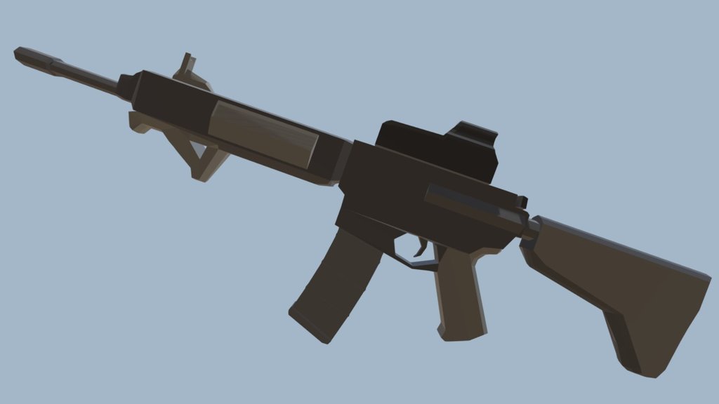 First attempt at a low poly weapon - Rifle 1 - 3D model by splots (@sepillots) 3d model