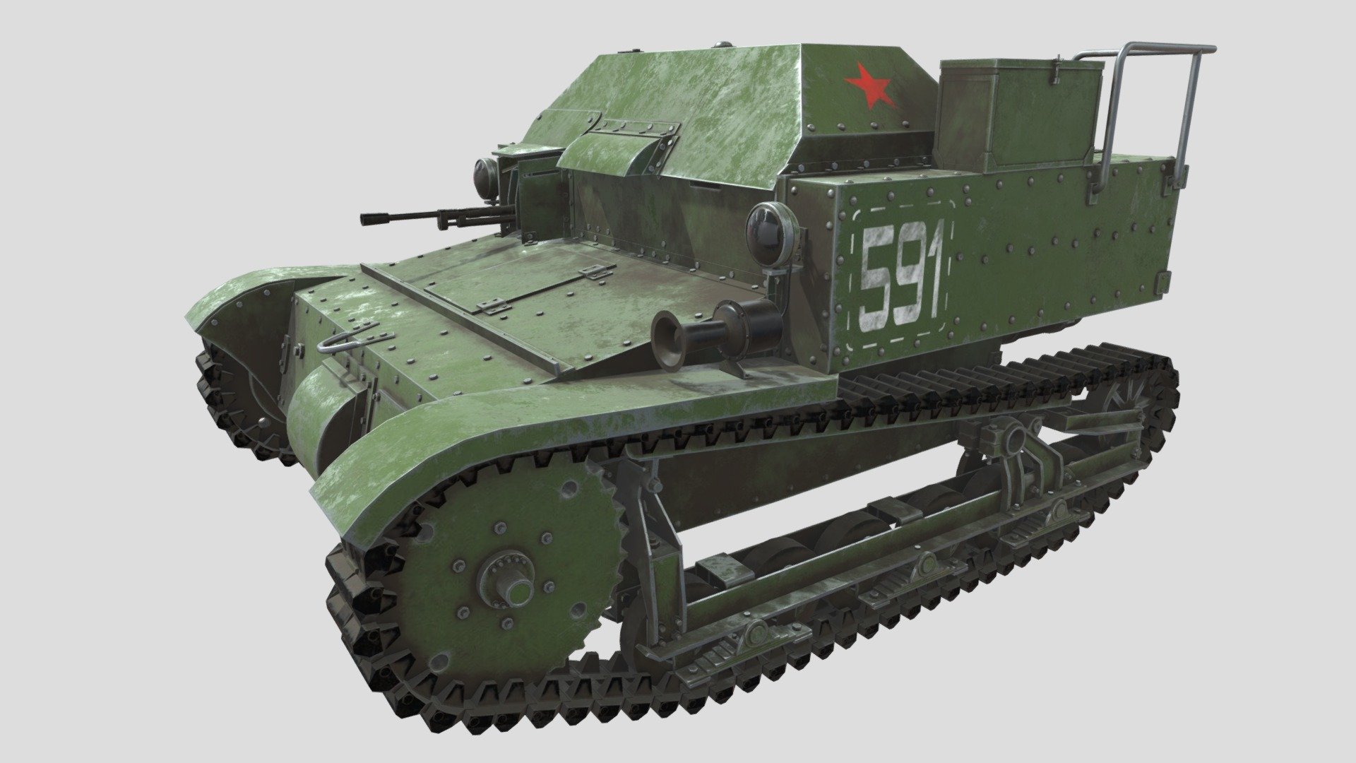 The T-27 was a tankette produced in the 1930s by the Soviet Union 3d model