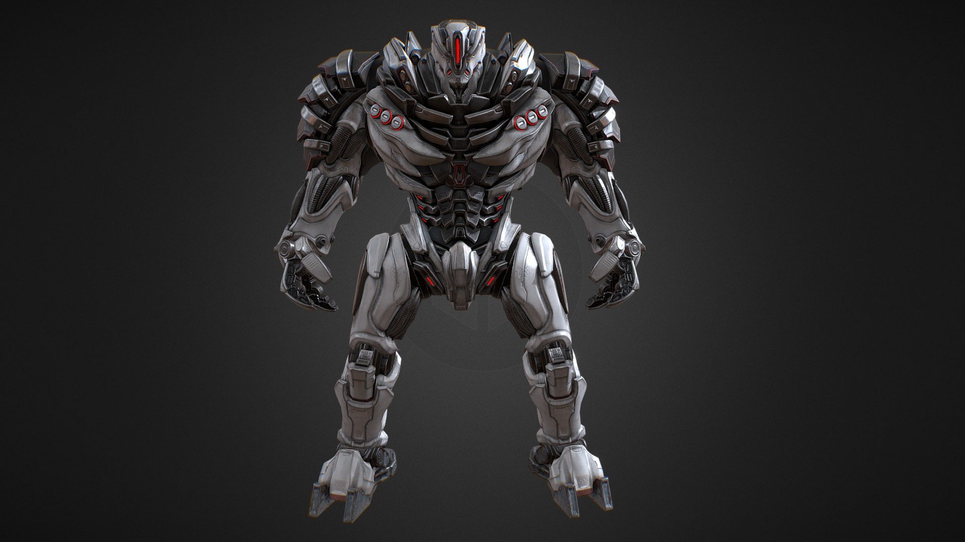 HUMNX AI and simulated modeling centered around local maxima designs, with all predicted outcomes favoring only slight changes to established mech configurations. But the USFF discovery of Line Bonded Molecular Structure, swiftly stolen, provided new direction, ultimately leading to the development of the most powerful HUMNX mech, the HX Behemoth.

HP  450
Max Speed   128 Mph
Weight  200 Tons
Weapon (Left)   Thrasher AMG Machinegun Mk II, SlamshotHeavy Rocket
Weapon (Right)  Thrasher AMG Machinegun Mk II, Brimstone Cannon

https://archangelgame.com/mech/humnx-heavy - Humnx Behemoth - 3D model by Archangel: Hellfire (@archangelgame) 3d model