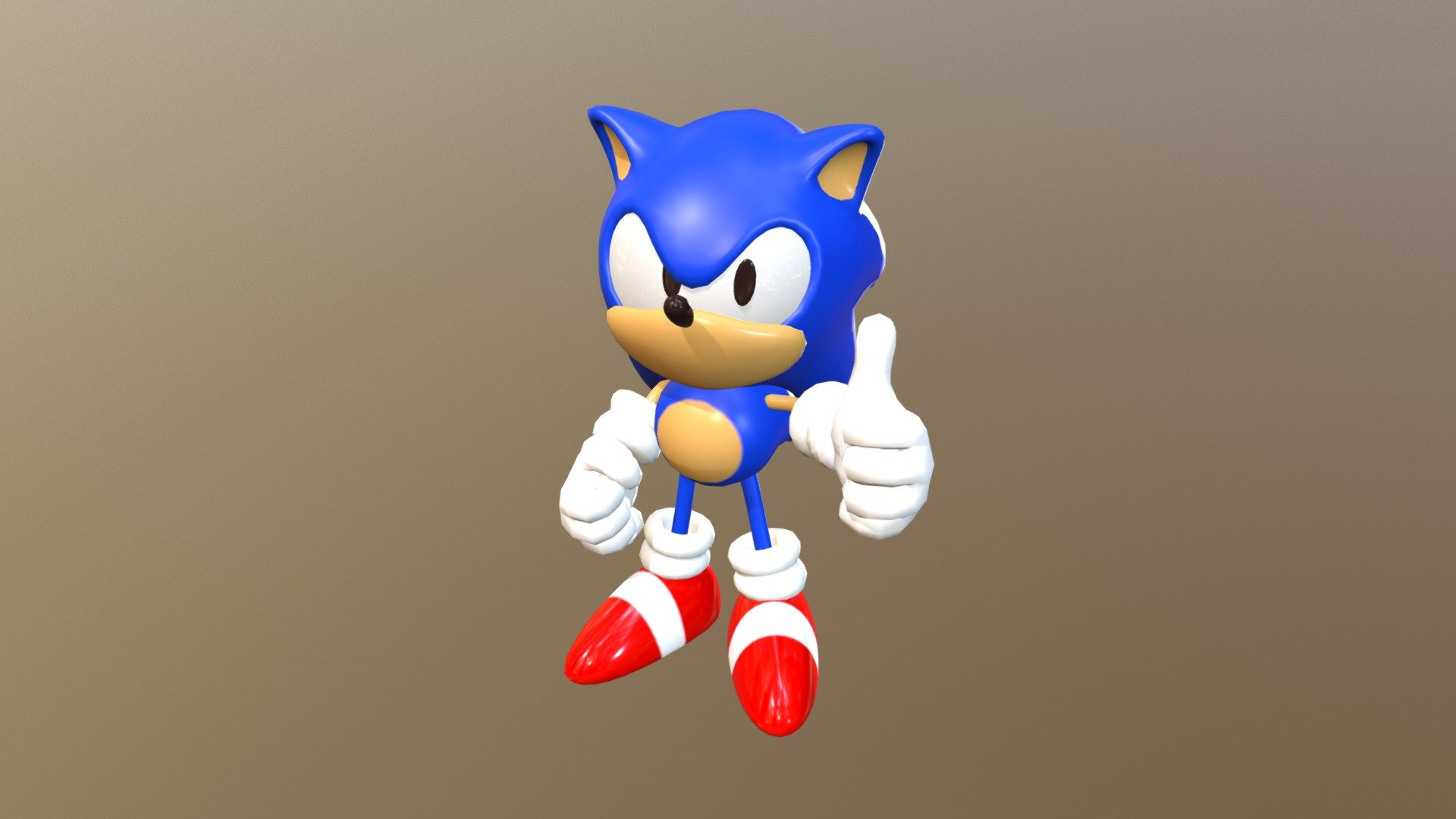 Sonic modeled after the Sonic 3 renders and blue sphere 3d model