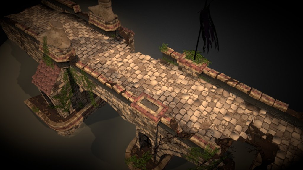 This is a bridge inspired of Diablo 3.

Ref : http://www.cdn.actiontrip.com/images/features/diablo32.jpg - Bridge - 3D model by Marwan (@marwang) 3d model