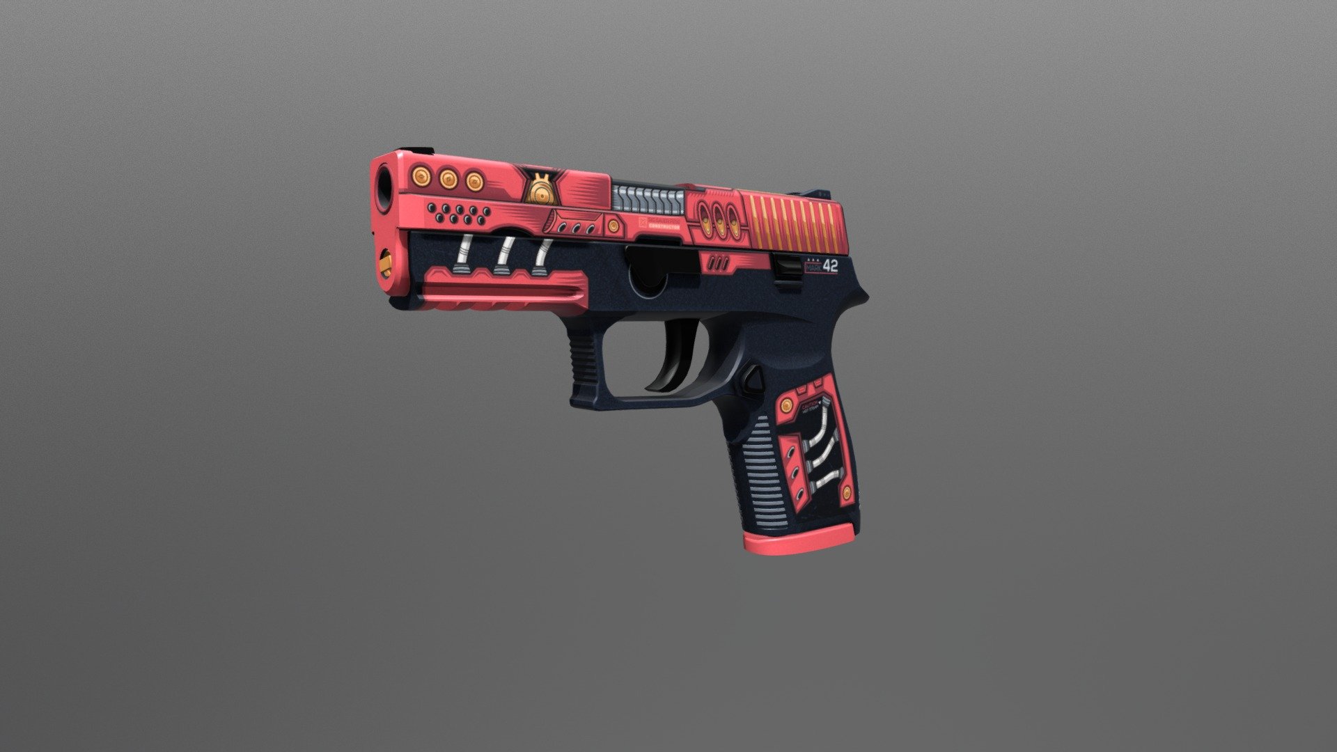 First release on Sketchfab for my csgo skin P250 Constructor. What do you think? - P250 | Constructor - 3D model by Hybra (@dragonx1196) 3d model