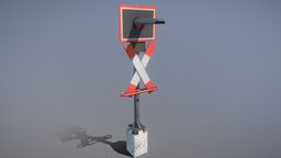 Andreaskreuz Version 1 (Low-Poly) train, rail, track, traffic, sign, 3dhaupt, low-poly, pbr, textured, andreaskreuz, st-andrews-cross, crossing-signals