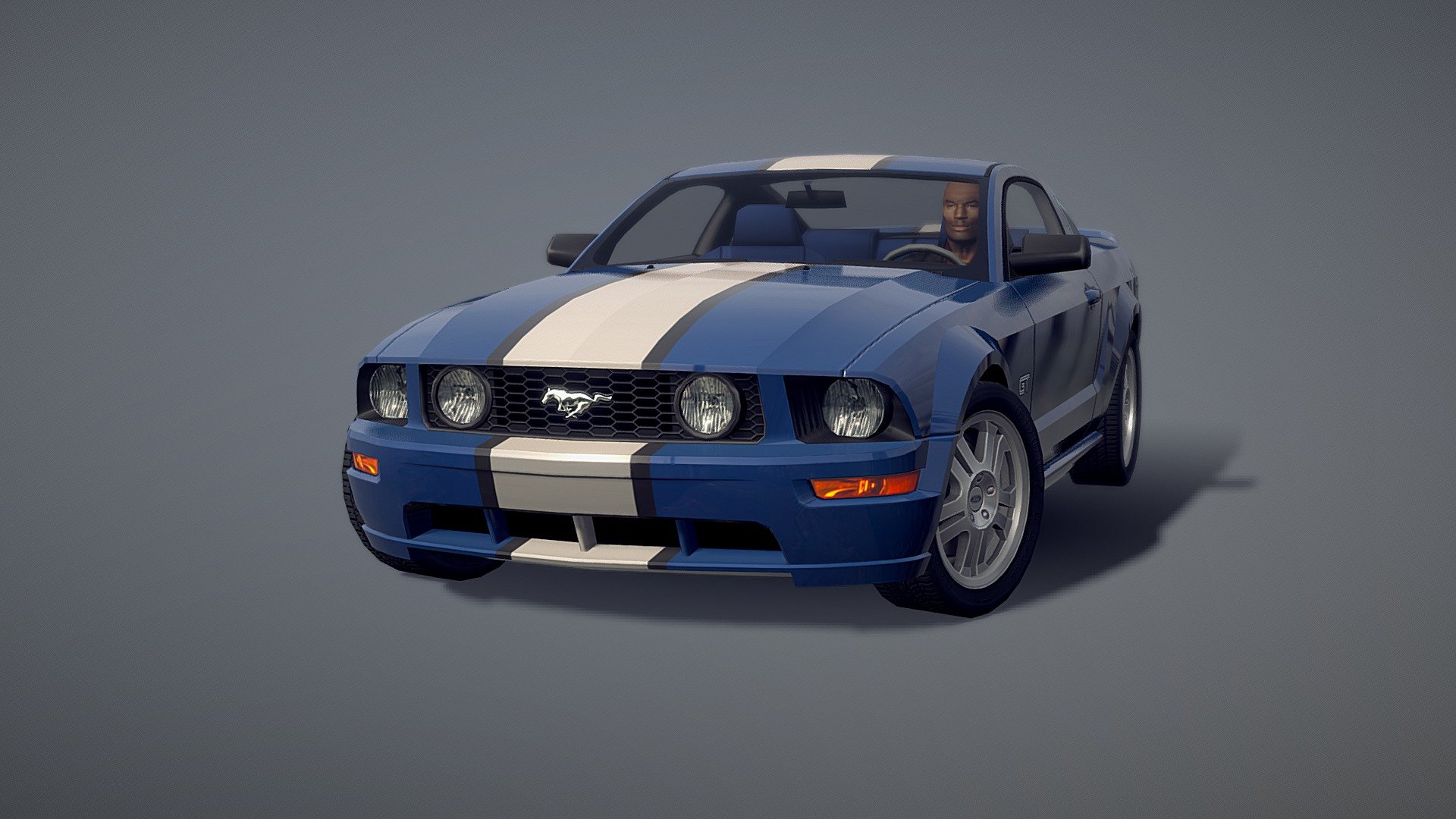 Low poly model of the return of the retro styled Ford Mustang from 2005.  

Photoshop PSD files included as well as the 2005 color run options.  There are 5 interior trim colors as well, blue (as shown), brown, red, grey, and black.

A Maya 2020 file is also included with the FBX format.

Thanks for checking out my model.  Cheers! - 2005 Ford Mustang GT - Buy Royalty Free 3D model by stecki 3d model
