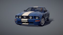 2005 Ford Mustang GT automobile, mustang, transportation, gas, ford, realtime, gt, sportscar, performance, auto, musclecar, horsepower, vehicle, lowpoly, mobile, car