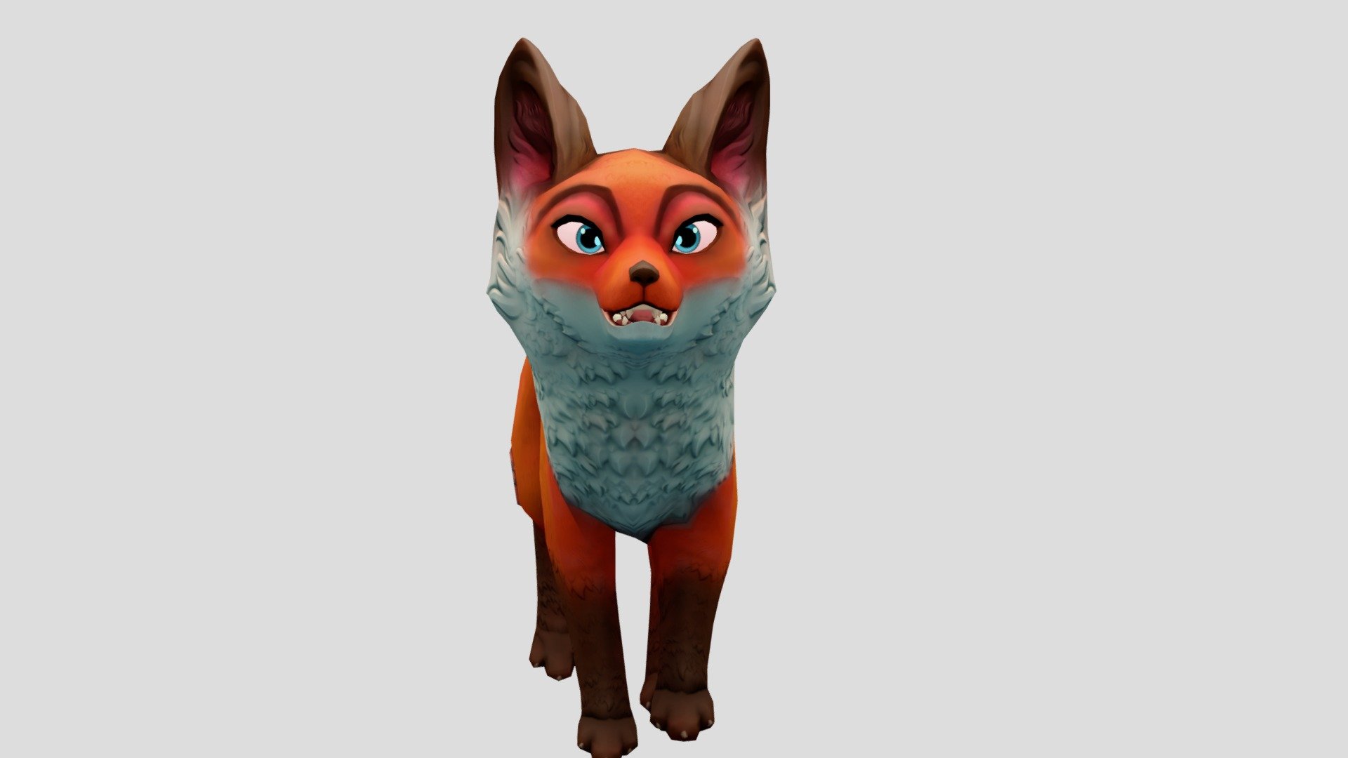 Personal project to test and improve my skills with rigging and animation. I made this fox model in Zbrush,(sculp and detailing) after this I import this model in maya to retopo and opening UV's, I Prefer Substance painter and Photoshop to Bake and Texturing. After the model was finished with the texture maps ready, I went back to Maya to do the rigging and animating, exported to Marmoset toolbag to test some lighting pressets and scene composition.

Info Tecs: 3.5k tris
Body Maps: Albedo,Roughness/Metalness and Normal Map: 2048x2048 
Eyes Mapas: Albedo,Roughness/Metalness and Normal Map: 512x512

I hope you enjoy :)

Artstation: Guii_3D - Fox - Buy Royalty Free 3D model by guilhermewalker (@guilhermewalker.ink) 3d model