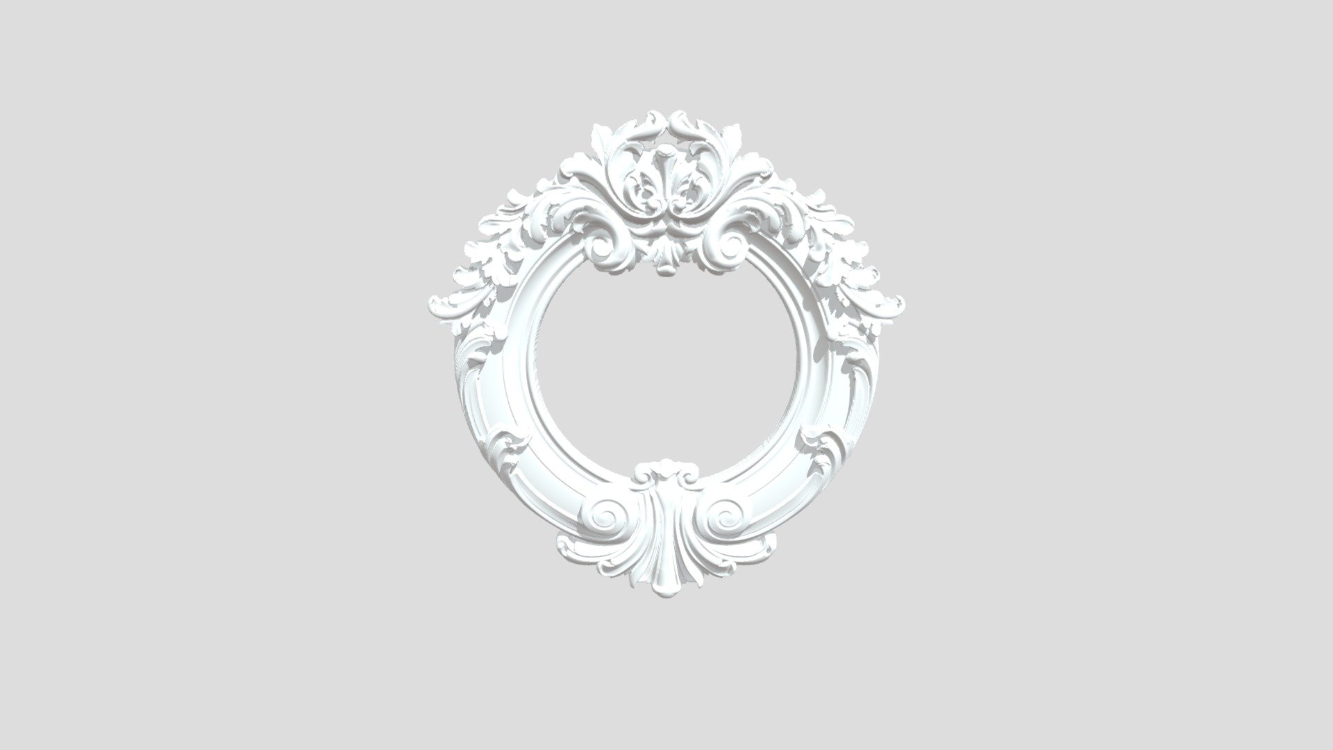 briarena8185@gmail.com
Mirror classical carved frame,  ideal for a classic and luxurious interiors in the art style. 
This model created in Zbrush and have polygonal geometry. This 3d model is prepared to physical production by 3d printing, CNC machining, 
also for making a mold for casting in gypsum, plastic, metal, chocolate, etc. Also it can be used for interiour design and vizualizations.

Please visit my gallery (by clicking on my username) for other printable figurines/ sculptures. Thank you! 
If you can let us know your opinion by reviewing and rating our product, we will take it in consideration the next time we work, 
and so our job will be better and according to your interes. 
Thanks for your time… - Mirror classical carved frame - 3D model by briarena 3d model