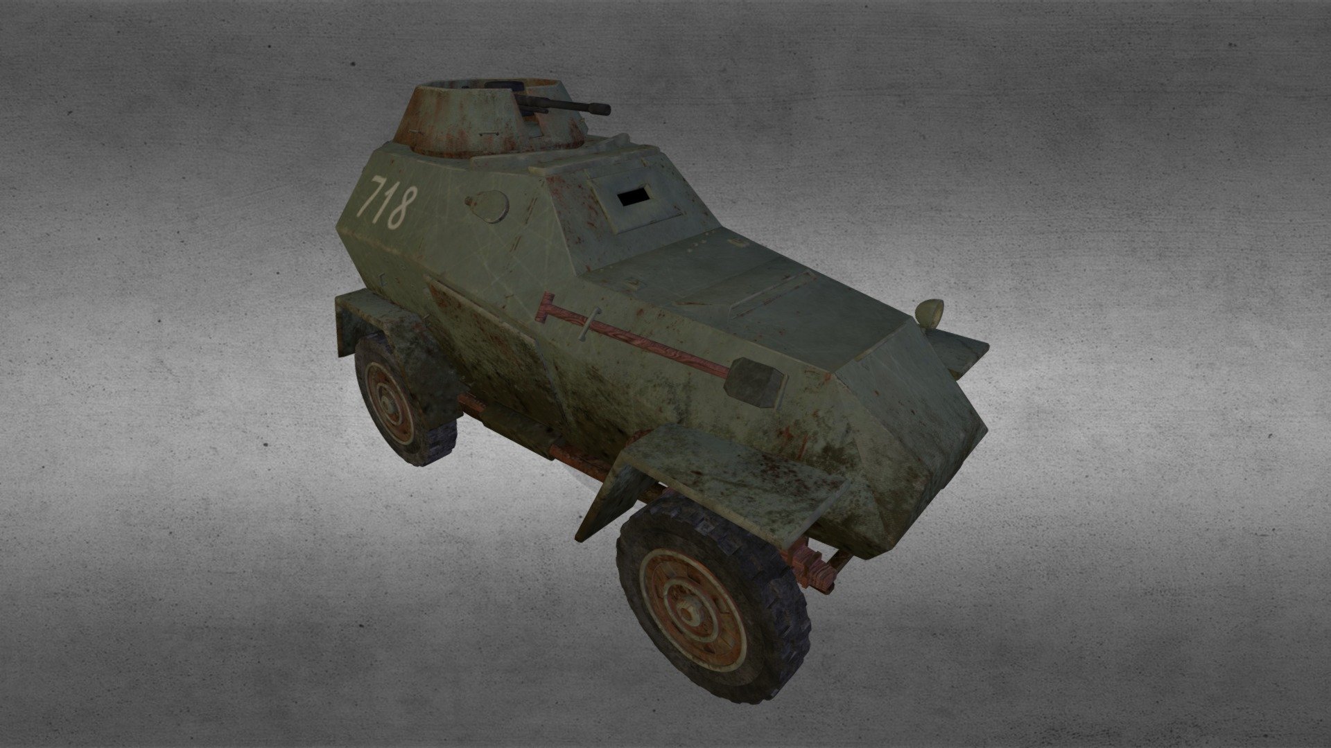The BA-64 was a light armored and command car created by the Russian army during WW II. I modeled the car in Lightwave, and textured it with Substance Designer 3d model