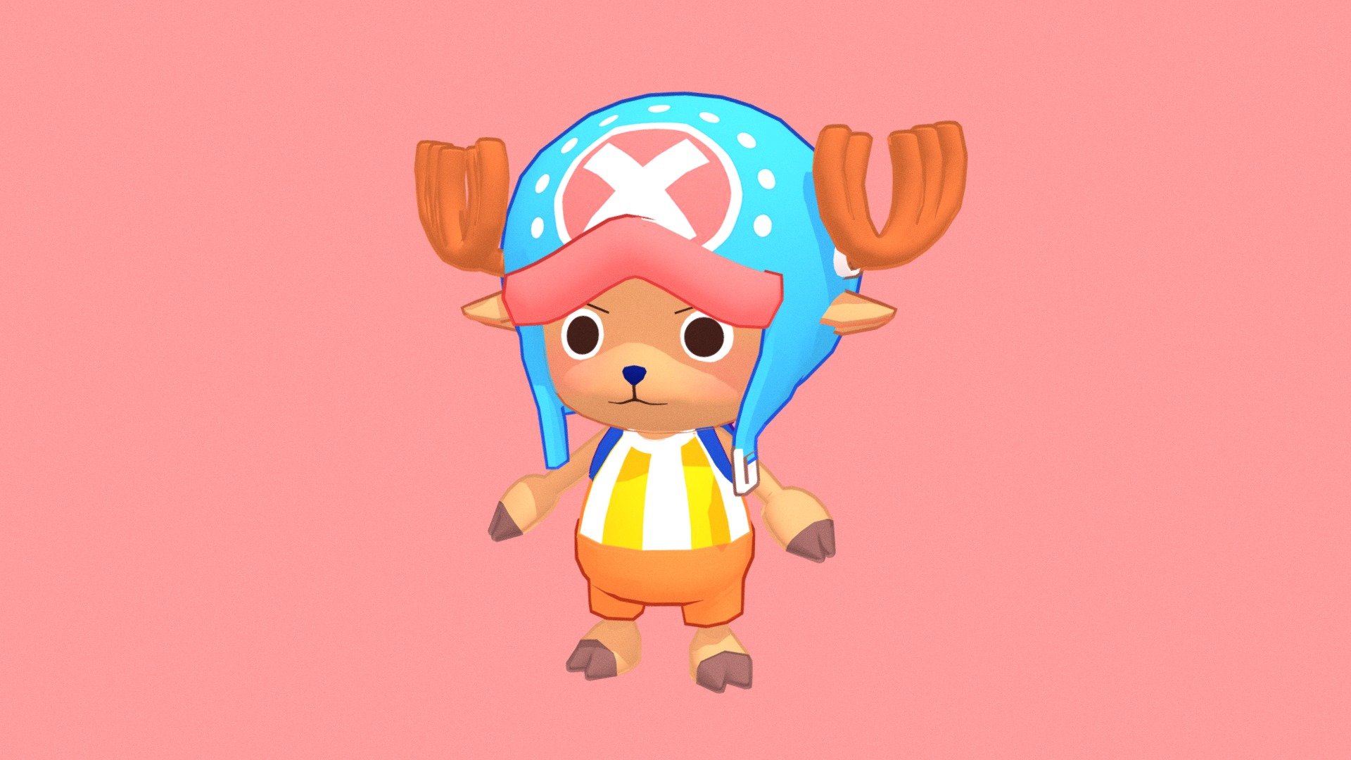 Tiny model I made to test out toon outlines. Made in Blender and Maya and textured in Photoshop - Tony Tony Chopper - 3D model by Adri Lopian (@ALOPIAN) 3d model