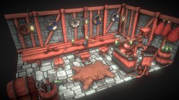 Another tavern cartoony, tavern, vr, handpainted, low-poly, handpainted-lowpoly, environment