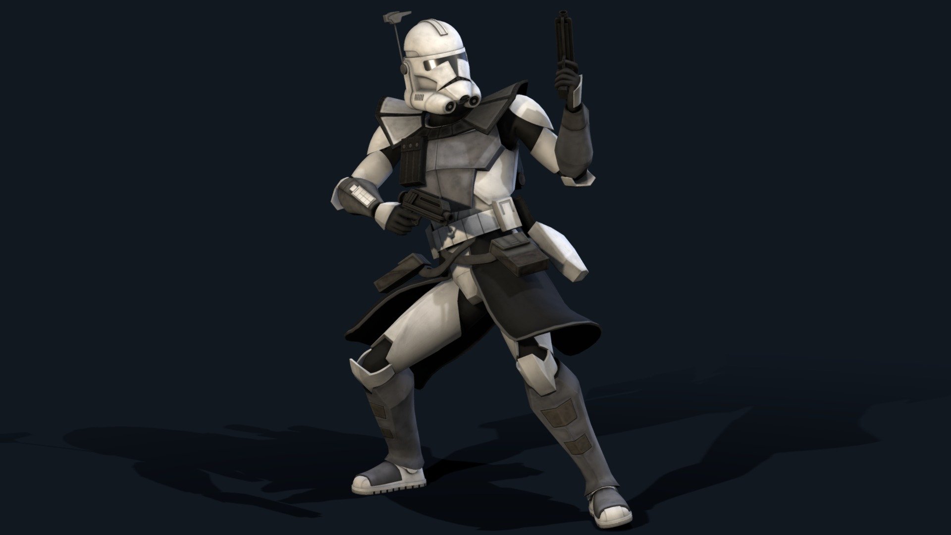 Showcase of my custom clone armor base made in the style of The Clone Wars show - Clone ARC Trooper - 3D model by Goldermor 3d model