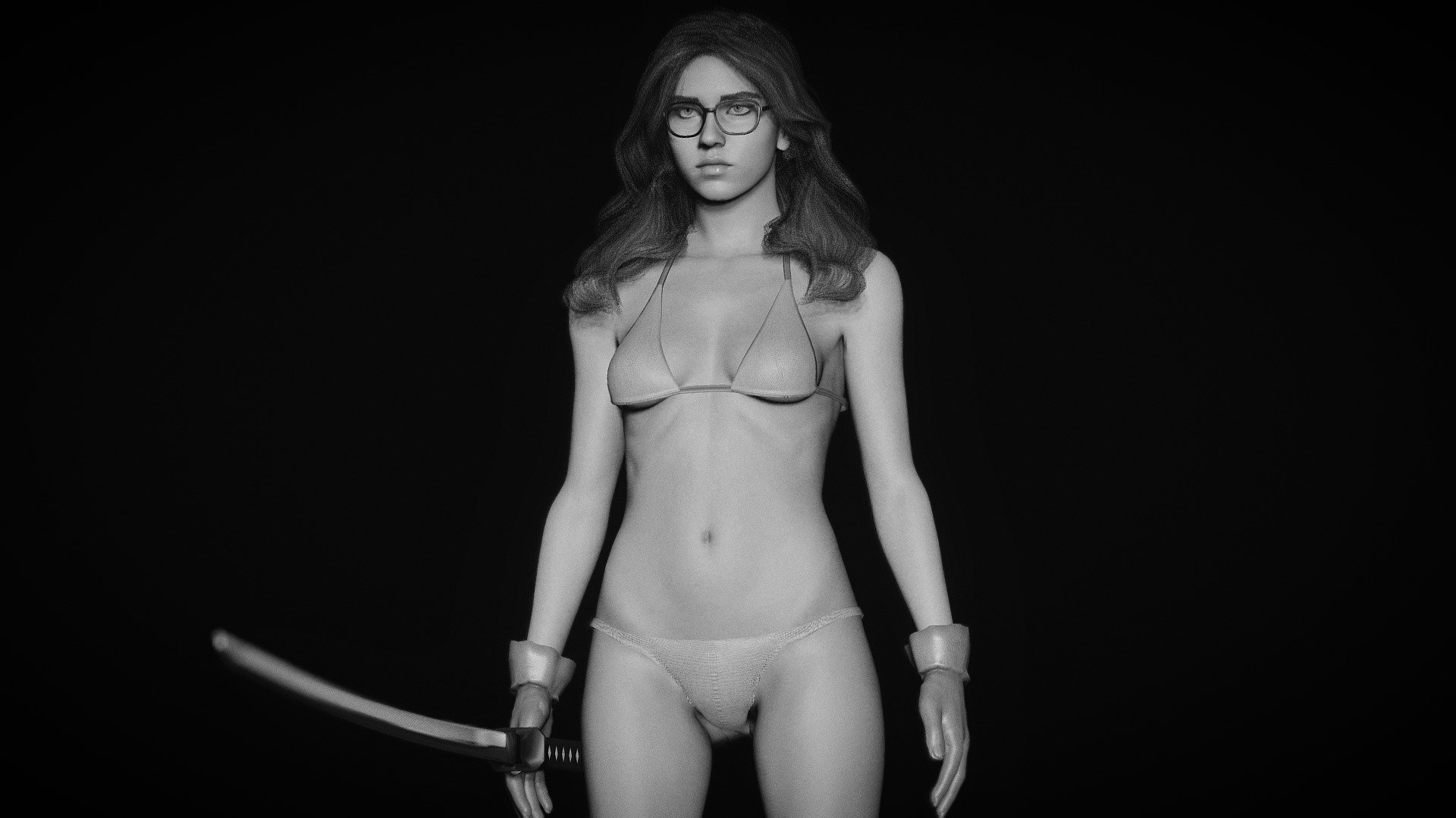 Katana Bikini Girl - 3D model by Cg Stuff (@bokeh) 3d model