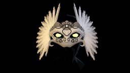 #1 Mask || Feathers mask, feathers, low-poly, blender, substance-painter, low, poly