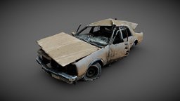 Destroyed Car abandoned, wheels, apocalyptic, vehicle, car