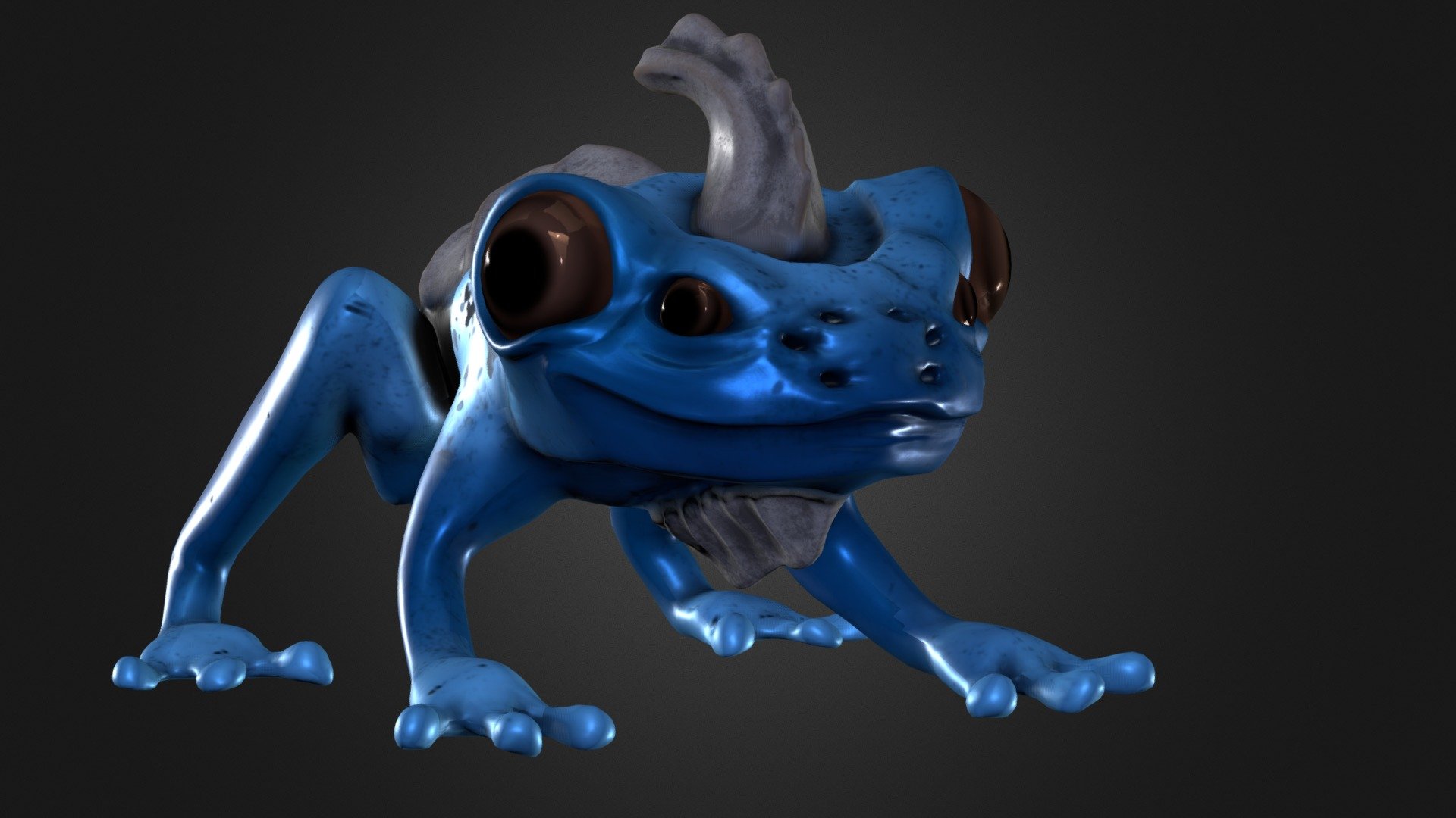 I was teaching some of my students sculpting in Sculptris and desided to quickly finish up the character with a quick rig, texture and animation!

https://www.artstation.com/artwork/RYYOor - Cute Alien Frog - 3D model by Qutiix (@joshiisshh) 3d model