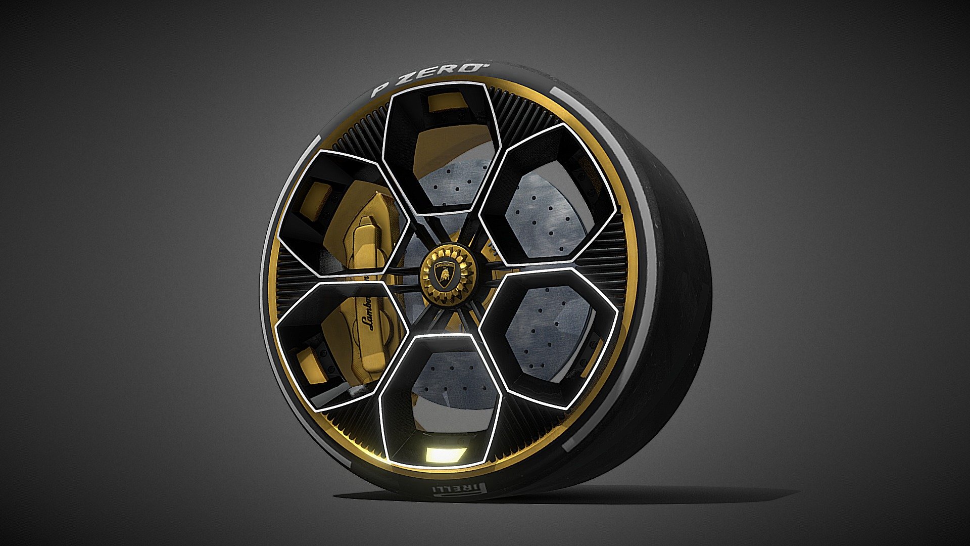 Wheel of the Lamborghini Vision GT  of Gran Turismo.

Tire + Rim + Brak + Disk + Logo Lamborghini = Wheel

By SDC PERFORMANCE - Blender 3.0 - Low poly - Free download

For more models click here (everything is free !!) :

https://sketchfab.com/3Duae - Wheel - Lamborghini Vision GT - Gran Turismo - Download Free 3D model by SDC PERFORMANCE™️ (@3Duae) 3d model