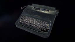 Old Typewriter object, computer, prop, vintage, antique, typewriter, old, keys, weathered, asset, game, environment, keyboard