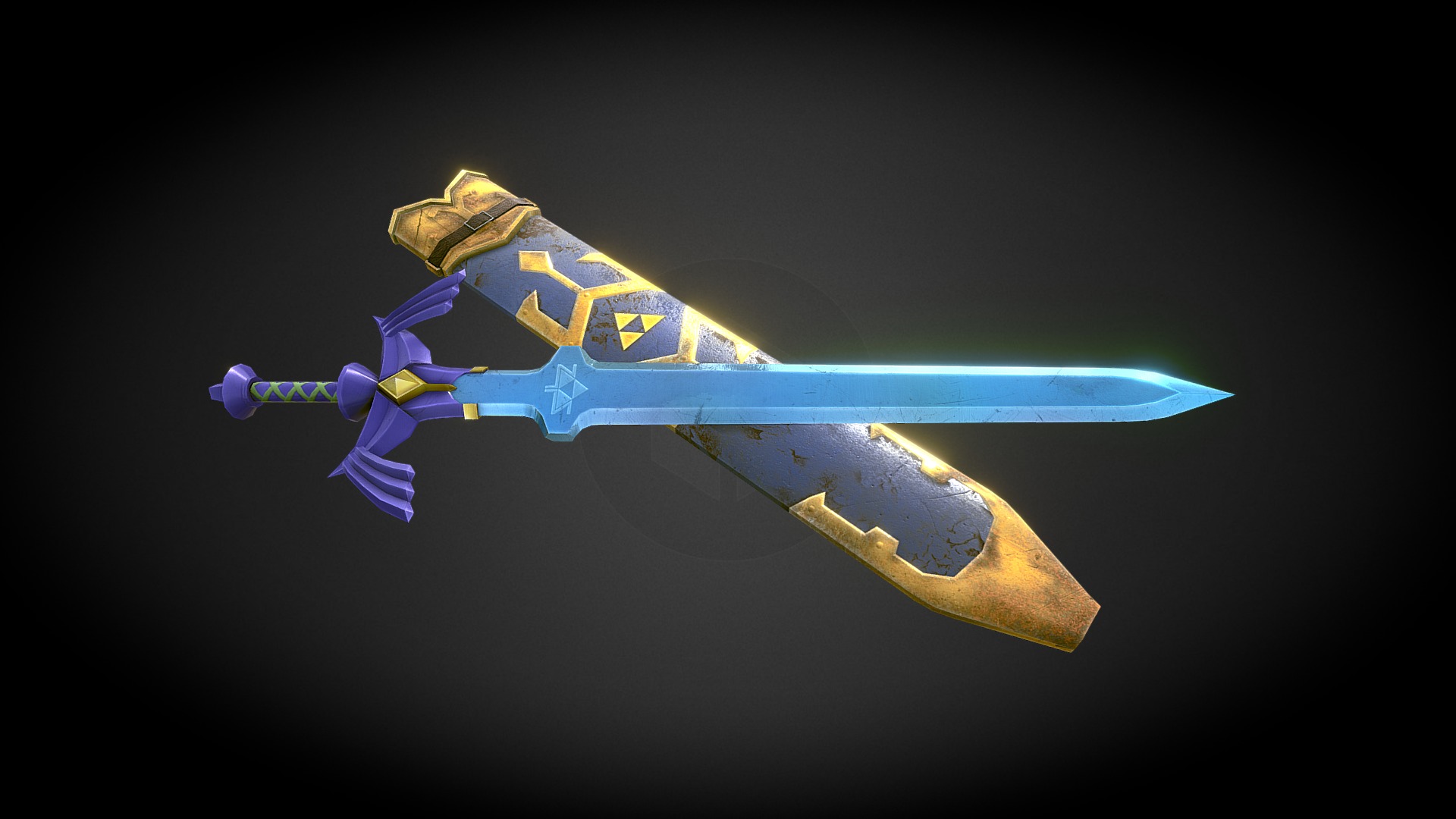 zelda master sword - ESPADA Y FUNDA - Buy Royalty Free 3D model by daniruda 3d model