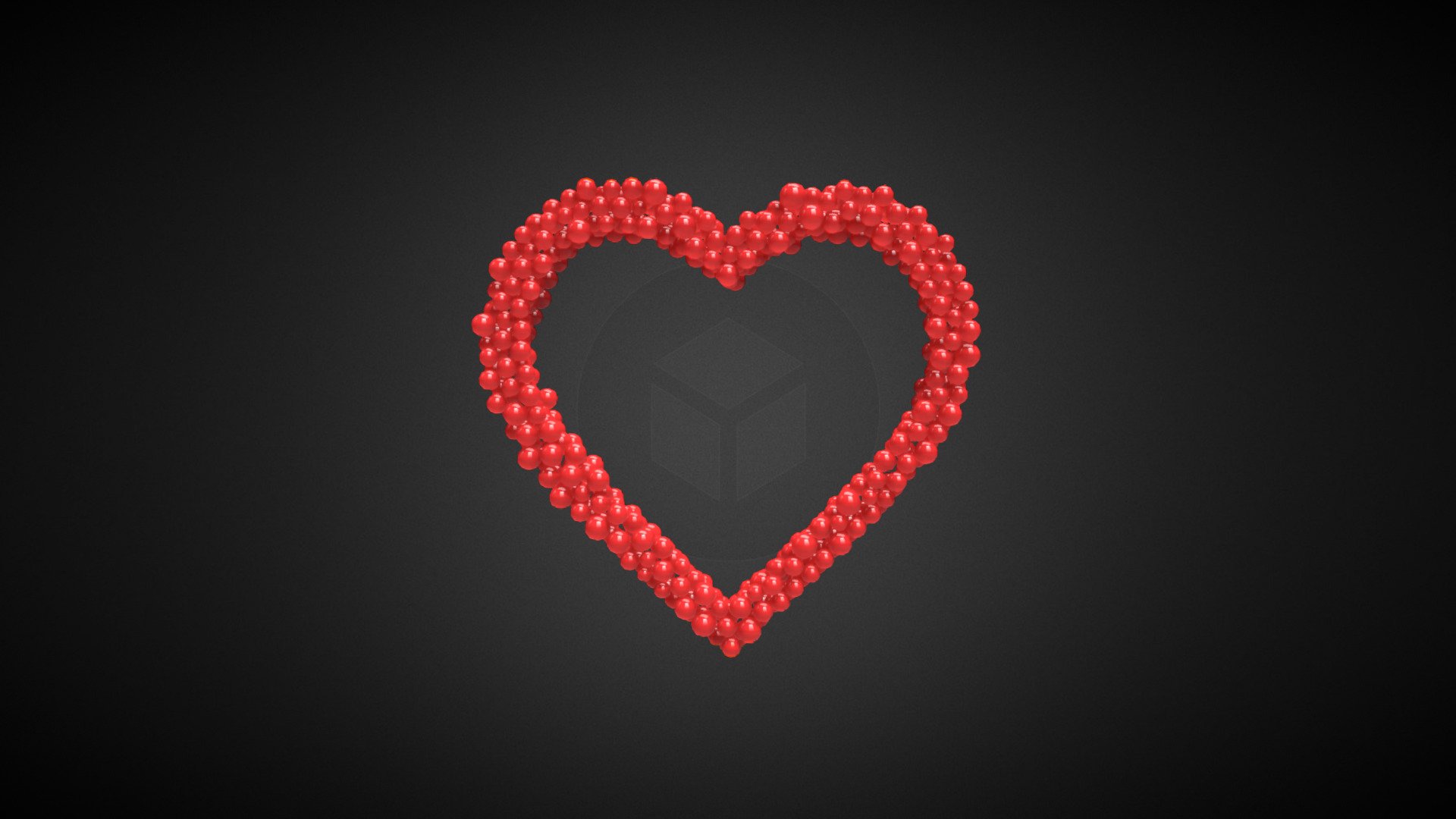 Animated spheres forming outline heart shape made in Houdini. Stored as keyframed transforms via fbx.
Suitable for rendering 3d model
