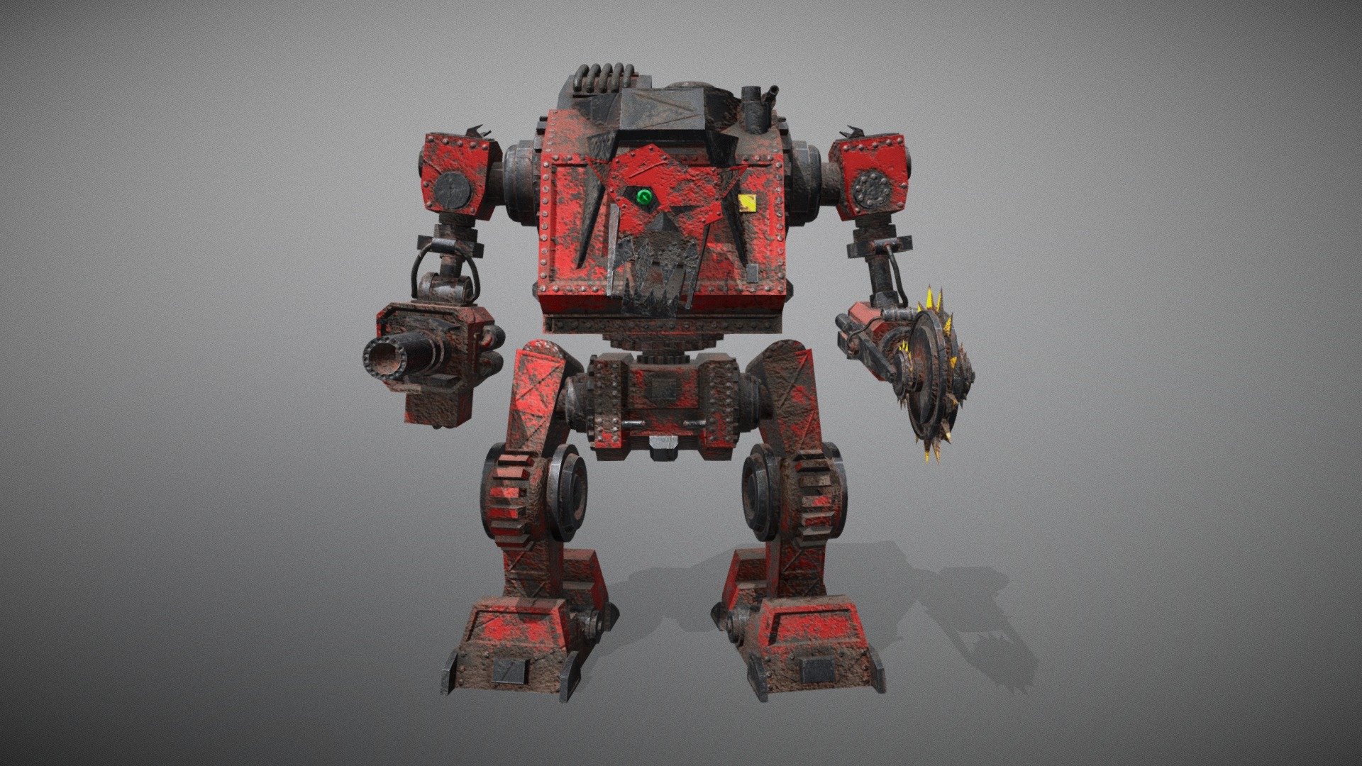 What big, red, and always runs fasta? The Red Gobbo, that’s what! Come see the hottest gretchin piloted super heavy to hit the Grim Darks! - Warhammer 40K Rebel Grotz: The Red Gobbo - 3D model by Mazuto 3d model