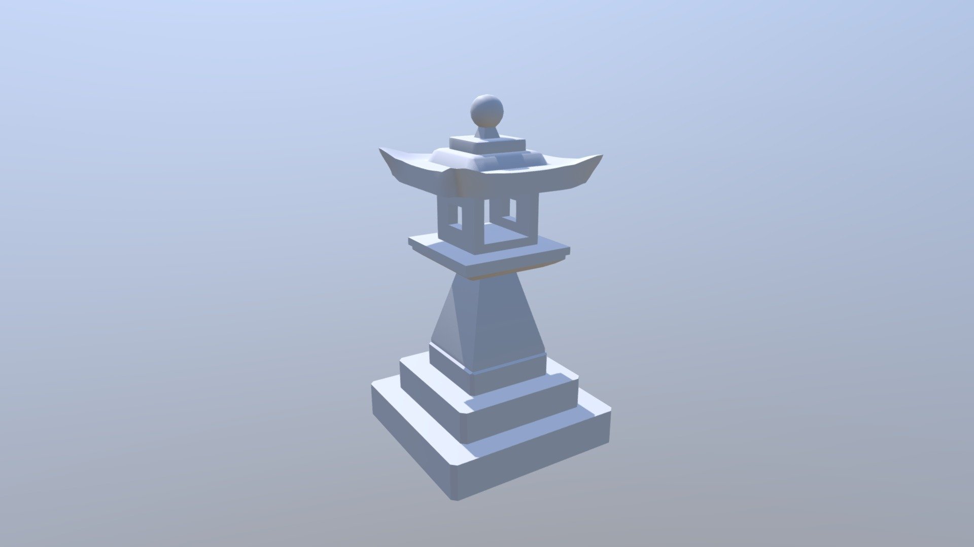 A Short lamp, based off of Japense architecture 3d model