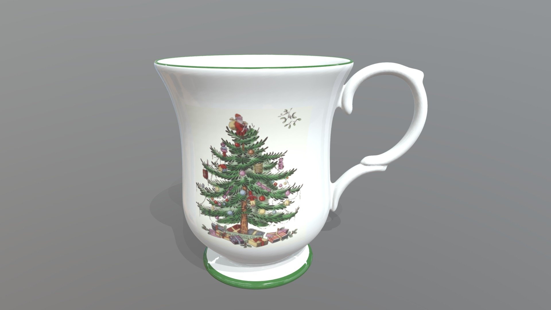 Spode Christmas Tree Romantic-shape Footed Mug 3d model