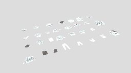 Cloth Piles Collection 3D model cloth, shirt, pano, cocina, clothes, collection, detergent, jeans, cleaning, laundry, linen, duster, throw, piles, rag, trapo, dishcloth, decoration, bayeta