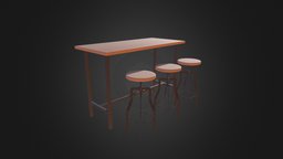 Bar Table with Stools bar, pack, stools, table