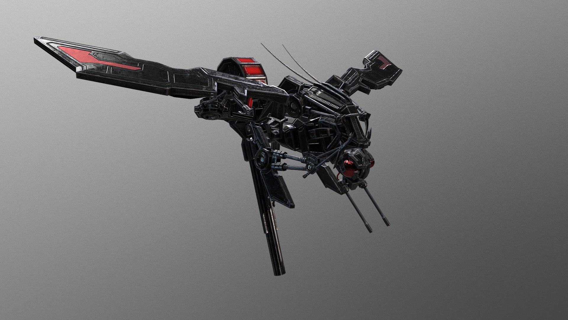 Concept for an autonomous gunship/dropship.  The &ldquo;abdomen