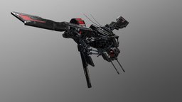 Apocrita Assault Platform insect, gunship, drone, mech, flyer, road, wasp, hornet, mecha, cannon, sci-fi, robot