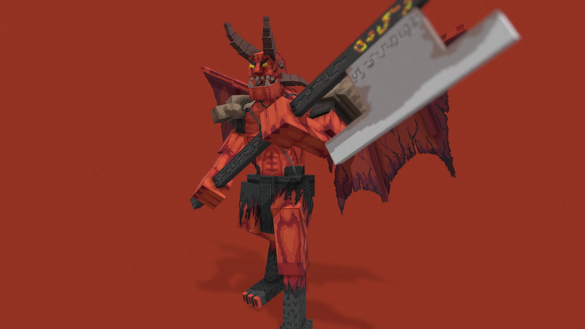 One of my Commissions, mobs in upcoming custom minecraft map dungeon Demon boss - Boss demon - 3D model by Poteto (@xmaile155) 3d model