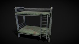 bunk bed bed, bunkbed, abandoned-building, substancepainter, substance, military, abadoned