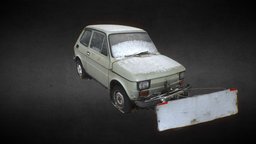 Fiat 126p "Maluch" assets, fiat, prop, wreck, snow, photogrametry, damaged, props, old, fiat126p, 126p, maluch, plow, battered, youngtimer, photoscan, photogrammetry, car, fiat126