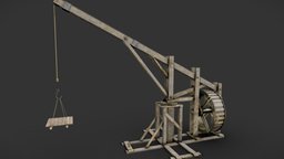 Medieval Crane ancient, assets, prop, medieval, architectural, crane, gameready