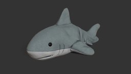 Fluffy Shark shark, cute, teddy, toy, set, children, prop, child, 4k, peluche, childhood, tiburon, setdressing, juguete, 4ktextures, childrensroom, low-poly, gameasset, gameready, flufy