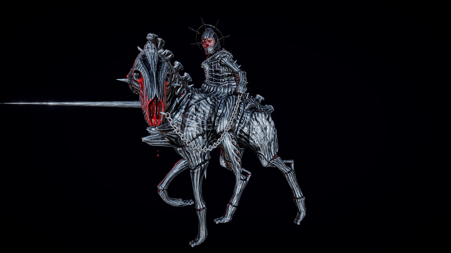 Demonic horseman I made - Death Knight - 3D model by Pedro B. Goulart (@Pebegou) 3d model