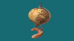 Globe Cartoon wooden, globe, earth, sphere, cartoon, ball