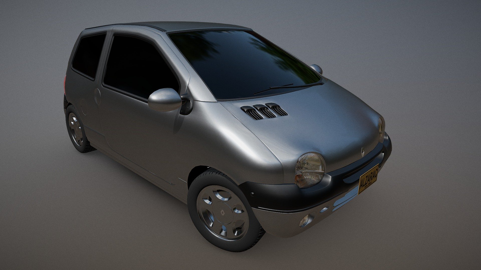 This model is based on the Renault Twingo 2005 produced in Colombia. It was modeled in 3ds max.

PS: There are some missing things like the antena, the rear wipher and the door handlers.

I hope you like it 3d model