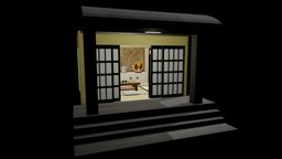 Japanese Tatami Room Set room, japan, tatami, unity, unity3d, 3d, blender, model, japanese