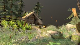 DAE Diorama dae, trees, plants, river, chicken, diorama, nature, bushcraft, igp, pioneering, house