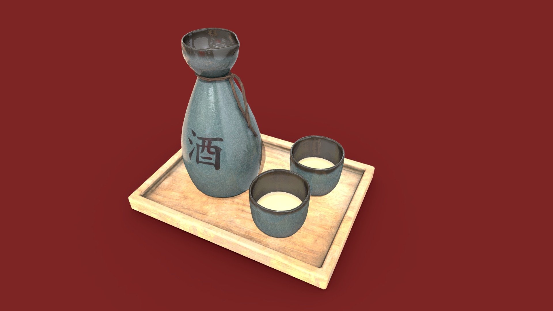 Sake, also spelled saké, is an alcoholic beverage of Japanese origin made by fermenting rice that has been polished to remove the bran. Wikipedia - Sake - 3D model by Pixel (@stefan.lengyel1) 3d model