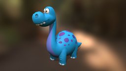 Dinomei diplodocus, low, poly, animated, dinosaur, dino