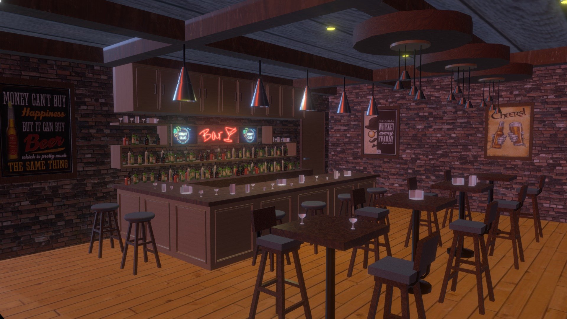 Bar Scene
Low poly 
Fully Modular
Game Ready - Night Bar Scene(Game Ready) - Buy Royalty Free 3D model by oneIT (@oneIT20) 3d model