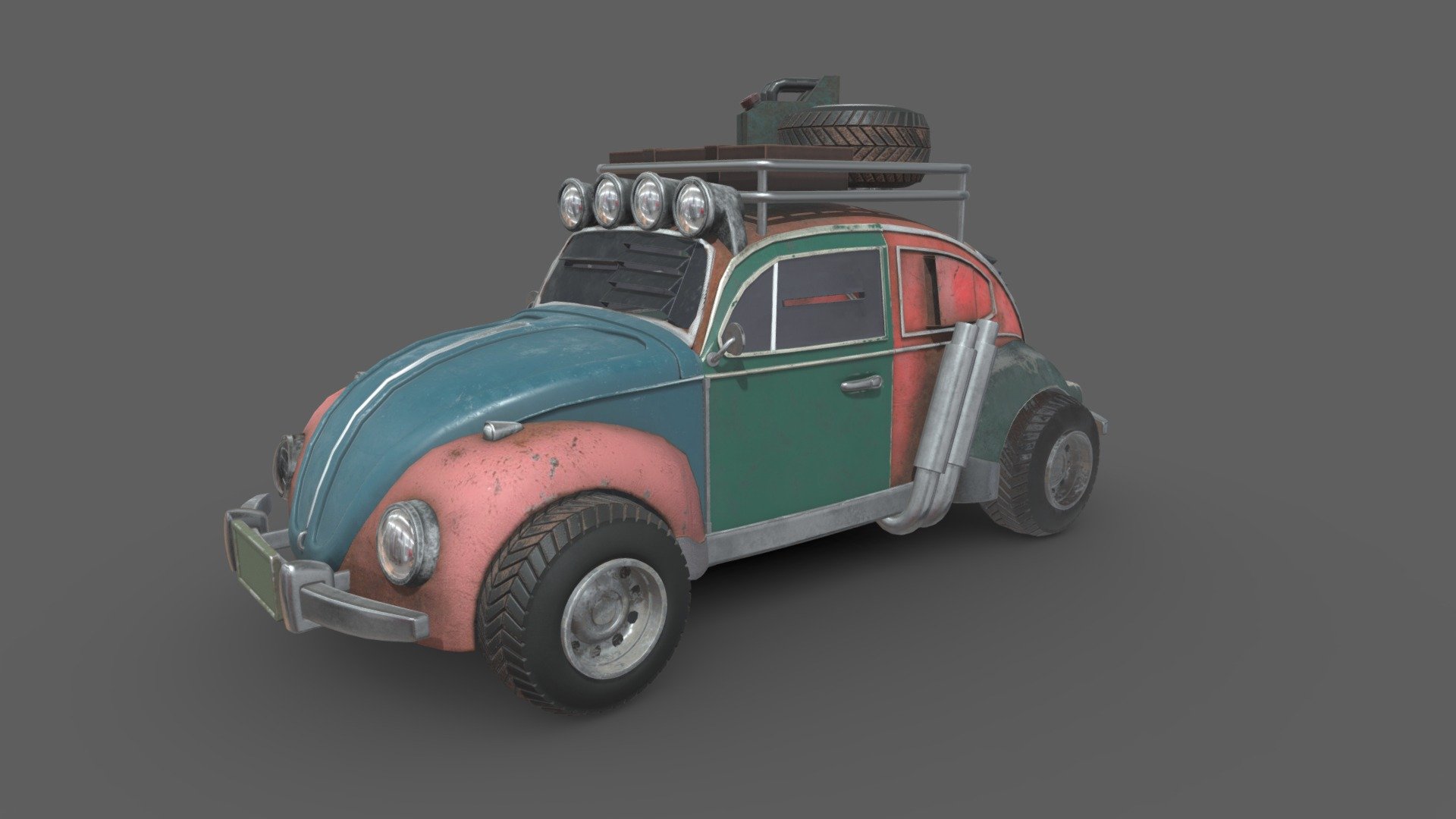 Volkswagen Beetle in the style of mad max Modeled in Maya,
Made during my 3rd year in the Algonquin College Animation Program
Texture in Adobe Substance Painter - BattleBeetle - 3D model by Baileyexe1 3d model