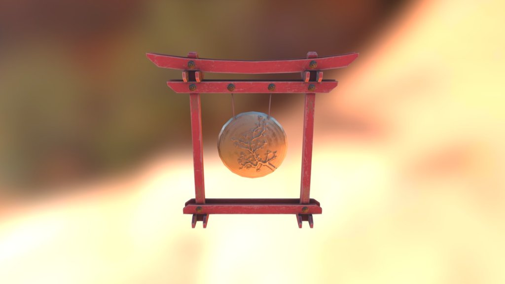 Asian gong - 3D model by n.ruffin 3d model