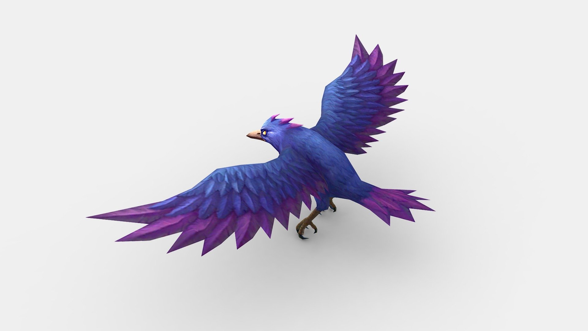 Cartoon Crow - Raven - Blue Bird Monster - Cartoon Crow - Raven - Blue Bird Monster - Buy Royalty Free 3D model by ler_cartoon (@lerrrrr) 3d model